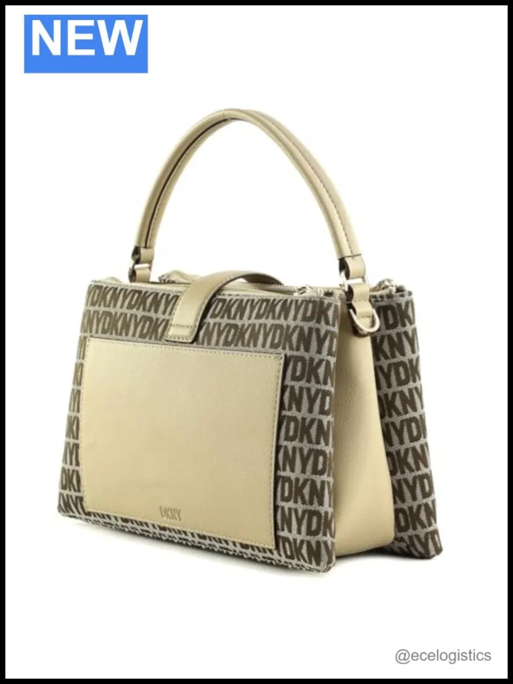 Chino/Light Khaki Faux Leather Top Handle Satchel Purse for Women
